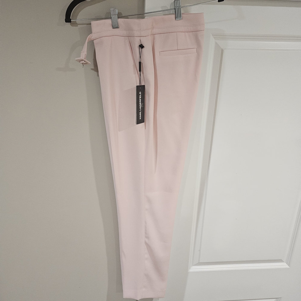 Karl Lagerfeld Pink Straight Leg Pants Tailored Sophistication